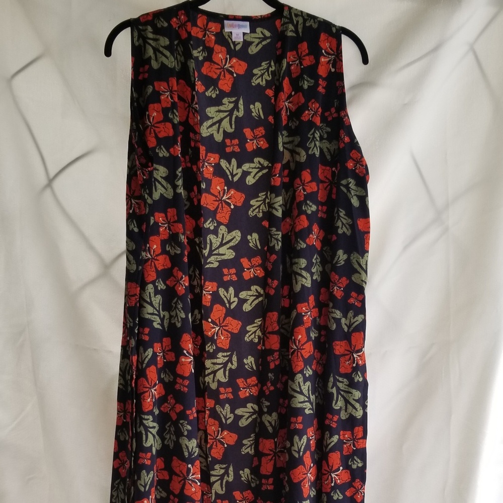 Lularoe Tropical Flower Joy Duster Vest